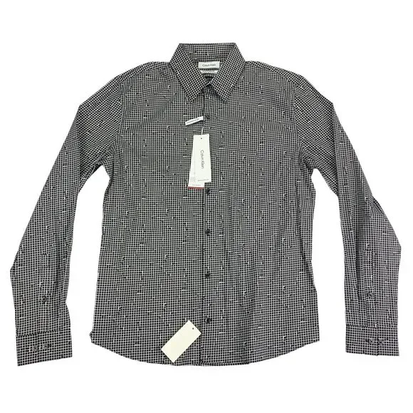 calvin klein men's extra slim fit stretch dress shirt Calvin Klein Men's X Fit Extra Slim-Fit Stain Shield Stretch Untucked –  Brands Direct main image 0